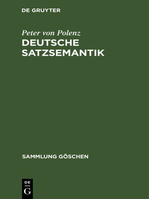 cover image of Deutsche Satzsemantik